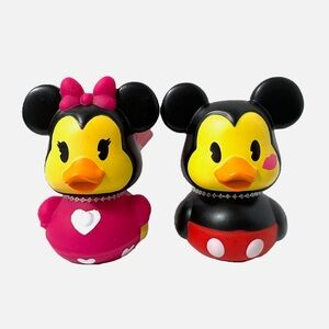 NEW! Disney Mickey Mouse and Minnie Mouse Hearts and Kisses Rubber Duck Set- NWT